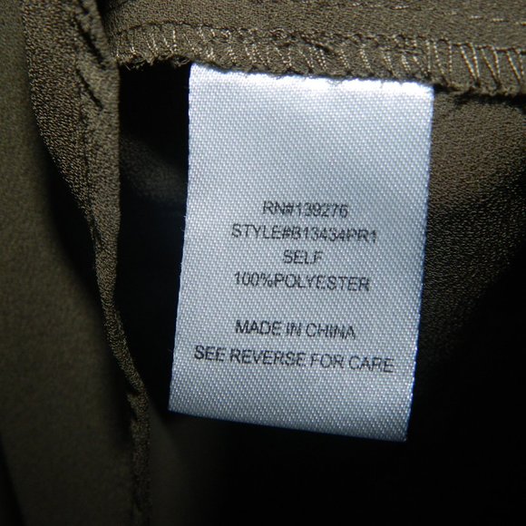 Black Rainn Olive Green Tie at Waist Blouse Size L (R-47) - Picture 4 of 5